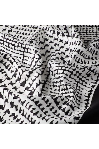 İpekevi Twill İpek Eşarp - Tweed Ekose - Siyah Beyaz - Gri