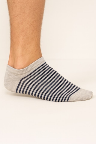 Plus Scorpion Erkek Pamuklu Sneaker Çorap 3 Lü Paket 40-44 Numara Gri - Koyu Mavi