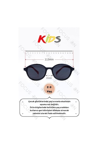 Focus On KS001-C1S-P-FÜME Siyah Kırmızı Polarize Çocuk Güneş Gözlüğü