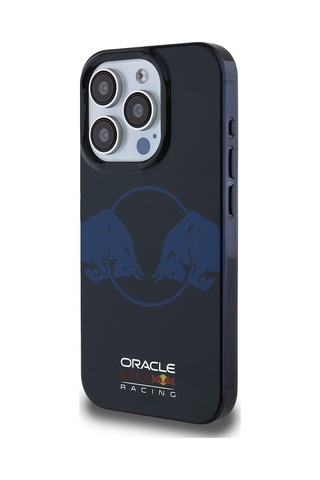 Apple Uyumlu iPhone 15 Pro Max Kılıf Redbull Lisanslı Magsafe Iml Çift Boğa Baskılı Sert Pc Kapak Lacivert