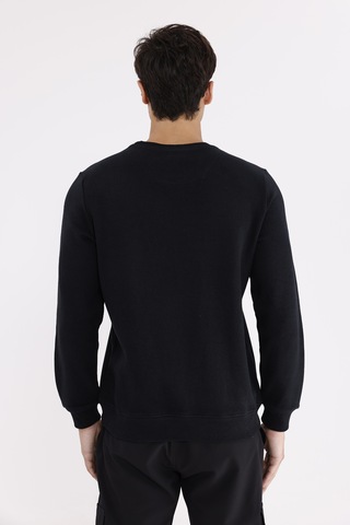 Rowinger Selanik Kumaş Yapılı Esnek Manşetli Konforlu Rahat Kesim Sweatshirt Black