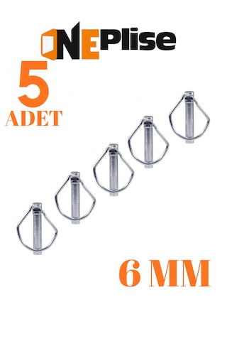 6 Mm Traktör Pimi Yaylı Pim Kaliteli Çelik 5 Adet
