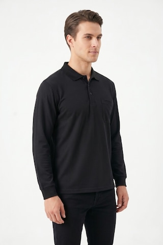 Dynamo Erkek Mevsimlik Polo Yaka Cepli Sweatshirt Bgl-st05366 Siyah