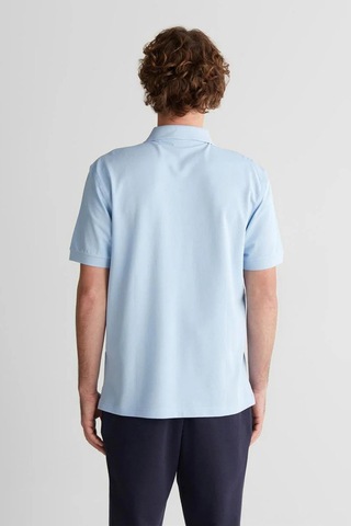 Gant Erkek Mavi Regular Fit Yarım Fermuarlı Baskılı Polo Yaka T-shirt-14840