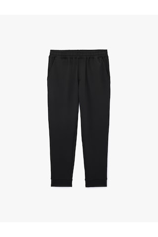 Koton Cepli Yüksek Bel Jogger Spor Eşofman Altı Siyah 6sam40010nk