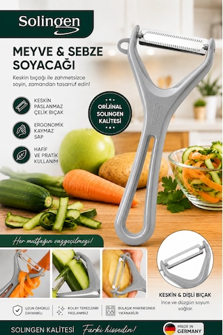 Solingen Meyve Sebze Soyacağı Paslanmaz Çelik Profesyonel Soyacak Gri Solingen Meyve Sebze Soyacağı Paslanmaz Çelik Profesyonel Soyacak Gri