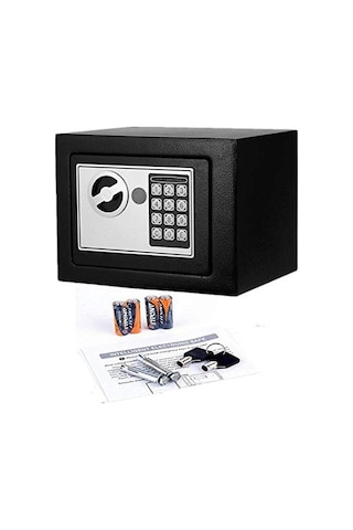 Lunaev Elektronik Tuşlu Çelik Para Kasası Siyah