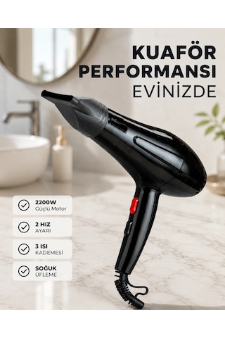 Kargo 2200w Saç Kurutma Makinesi Soğuk Ve Sıcak Üfleme Fonksiyonlu Najmaddin