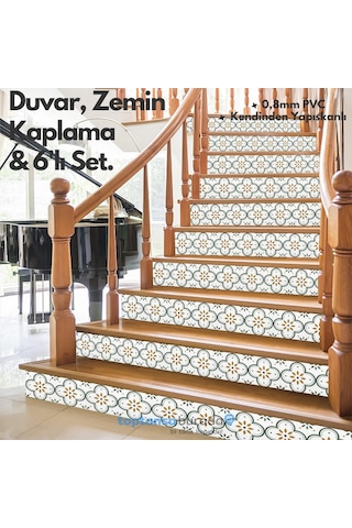 Trendpoint Kendinden Yapışkanlı Pvc Sticker 6adet 20cm 20cm Mutfak Banyo Duvar Zemin Kaplama