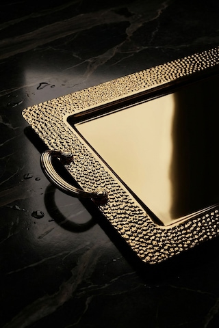 Acar Runai Gold Tepsi - 44 Cm Gold