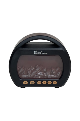 Ultratekno Fp-535 El Fenerli Büyük Boy Nostaljik Radyo Fm Ahşap Şömine Görünümlü Bluetooth Hoparlör