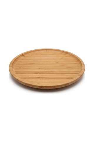 Bambu Dönerli Yuvarlak Sunum Tabağı 30 X 30 X 3,1 Cm, 360 Derece Dönen Servis Tepsisi, Kahvaltı, Peynir, Meyve Ve Atıştırmalık Sunumu İçin Çok Renkli