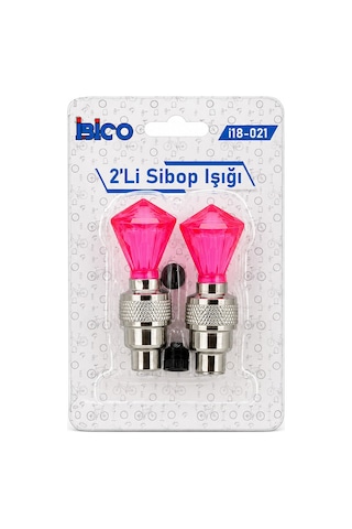 Go İthalat 2pcs Pembe Elmas Kesim Prizma Model Sibop Işık Pilli Bisiklet - Motor - Araç Hareket Sens Fuşya