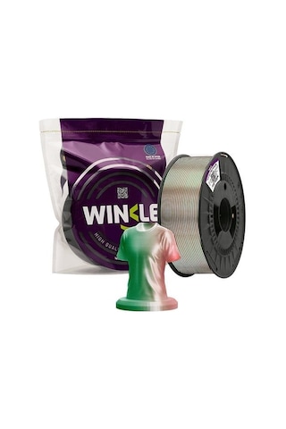 Winkle Pla Silk Multicolor Filament Green-whıte-red 1.75mm 1 Kg