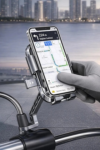 Xy-089 Motosiklet & Bisiklet Ayna Baglantılı Telefon Tutucu Siyah