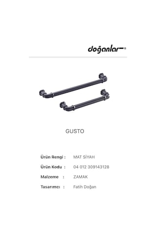 Doğanlar Gusto 192 mm Mobilya Kulp Olifka Mat Siyah