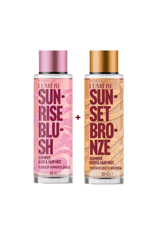 Lumière Sunrise Blush 200 ML + Sunset Bronze 200 ML Simli Vücut Sprey Seti