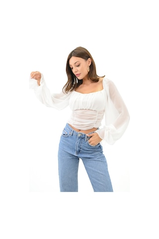 Koza Butik Kadın Şifon Crop Bluz 1734-24 001