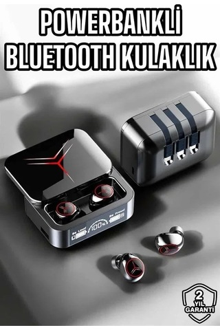 Yeni Nesil Powerbankli Bluetooth Bağlantılı Kablosuz Kulaklık Çok Renkli 80171259