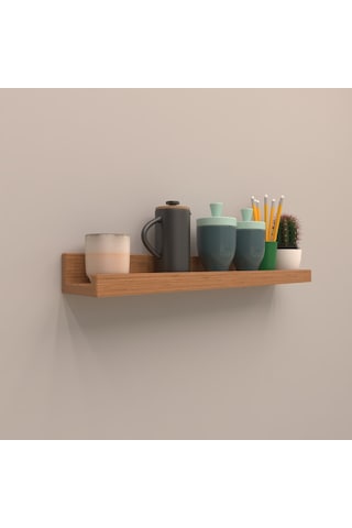 Rafkestir Setli Duvar Rafı 40 Cm Bambu ( Parlak )