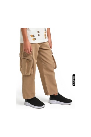Xo Kids Oversize Fermuarlı Kargo Çift Cepli Geniş Paçalı Erkek Çocuk Pantolon 5-14 Yaş 2421