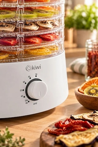 Kiwi KFD-5151 Gıda Kurutucu 5 Tepsili 40 70 C Ayarlı Meyve Ve Sebze Kurutma