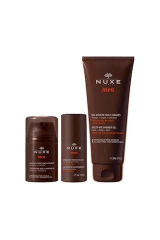 Nuxe Men Çok Amaçlı Nemlendirici Jel 50 ML + Duş Jeli 200 ML + Sprey Deodorant 50 ML