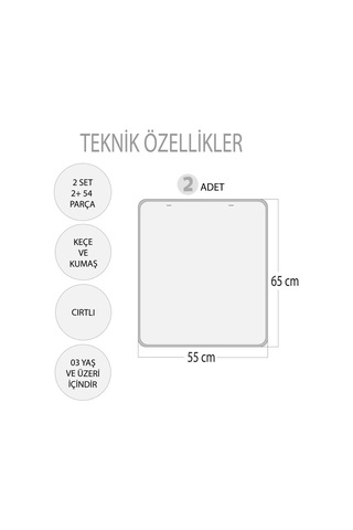 2 Set - 54 Parça Tox Sıradakini Biliyorum Yaz ve Kış Keçe Cırtlı