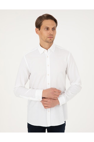 Pierre Cardin Erkek Beyaz Gömlek Desenli 50293255-vr013 Beyaz