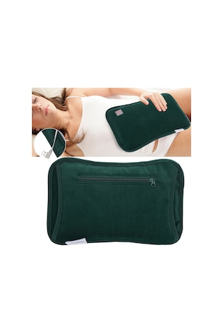 Moveevo Grafen Isıtma Usb El Sıcaklığı - 3 Seviye Termostat, 1.2m Uzantı Kablosu, Flanel Malzeme, Yeşil Rengi, Hızlı Isıtma 1 Dakika Koyu Yeşil