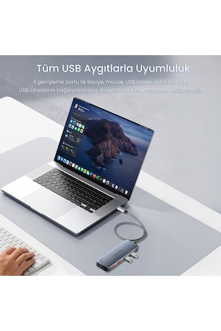 Veggieg 4 Portlu 10gbps Type-c To 4 Usb-a 3.2 Gen2 Usb Çoklayıcı Dönüştürücü Hub