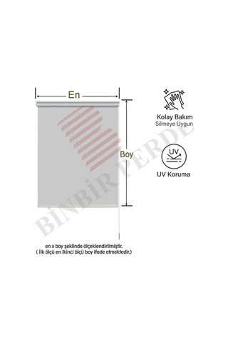 Düz Gri Stor Perde Ev&ofis Perdesi Kolay Montaj Aluminyum Sistem Güneşlik Işık Kontrolü