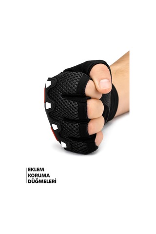 M Beden Kesik Yarım Fitness Gym Ağırlık Kaldırma Spor Eldiveni Unisex Bisiklet Eldiveni Siyah 115 Genel
