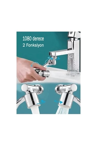 Musluk 1080 Derece Döner Robotik Kol Mutfak Banyo Lavabo Tasarruflu Filtreli Akrobat Musluk Başlığı