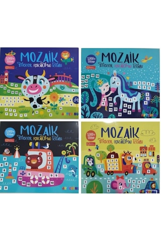 Mozaik Sticker Ve Aktivite Boyama Kitabı - 4'lü Kitap Seti