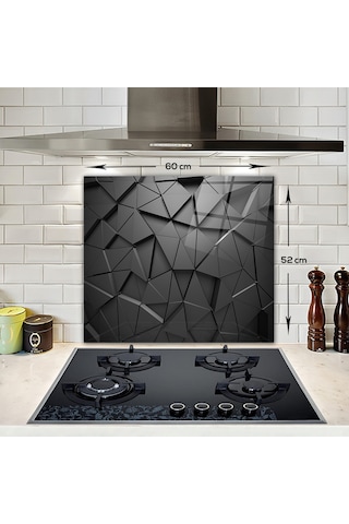 Decorita Antrasit Kristal | Cam Ocak Arkası Koruyucu | 52cm x60cm