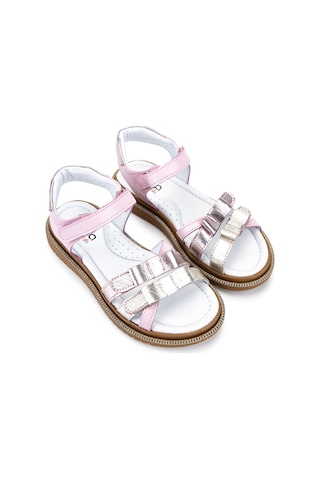 Tamer Tanca Çocuk Hakiki Deri Pembe/gümüş Düz Sandalet 406 4761 Sndlt 31-36 Y26 Pembe/gumus