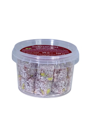 Hindistan Cevizi Kaplı Çifte Kavrulmuş Duble Antep Fıstıklı Narlı Lokum 150 Gr