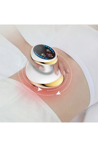 Müstesna Elektrikli Hacamat Vakumlu Isılı Selülit Sırt Vücut Masaj Gua Shua Yağ Yakma Beyaz