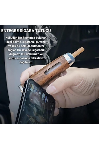 Polham Pipo Tipi Taşınabilir Tüm Sigaralara Uyumlu Küllük, Ev, Ofis, Araç Ve Açık Alan İçin Mini Küllük