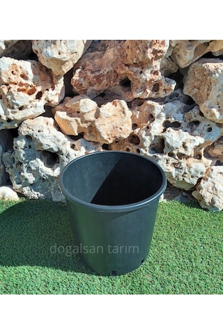 15 Adet 14 Lt Siyah Yuvarlak Üretim Saksı Fide Saksı Çiçek Saksı