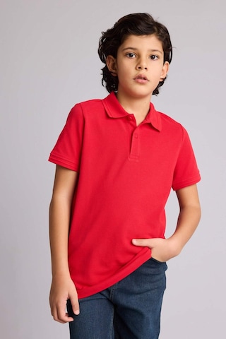 Defacto Regular Fıt Polo Yaka Basıc Düz Pike Kısa Kollu Polo Tişört Erkek Çocuk K1689a626smrd282 Kırmızı-rd282