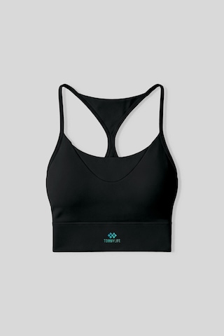Tommy Life Siyah Standart Fit Baskılı Sırt Detaylı Kadın Spor Büstiyer - 97300