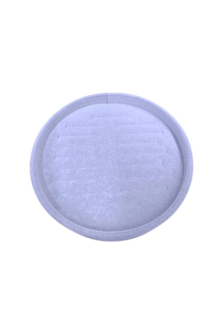 Süet Kumaş Gri Renk 20x20 Cm Yuvarlak Batırmalı Bileklik Kelepçe Tablası Gri