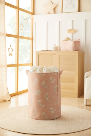 Ocean Home Textile Çocuk Odası Ağzı Büzgülü Deniz Kızı Oyuncak Sepeti 36 x 48 cm