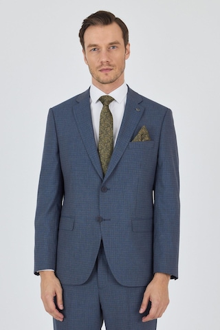 İmza Mavi Mono Yaka Esnek 6 Drop Comfort Fit Classic Takım Elbise 1001250104 Mavi