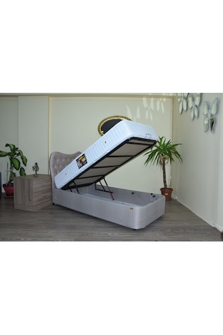 Bengimobilya Baza Başlık Ful Ortopedik Pamuk Pedli Yatak Standart Silini Model