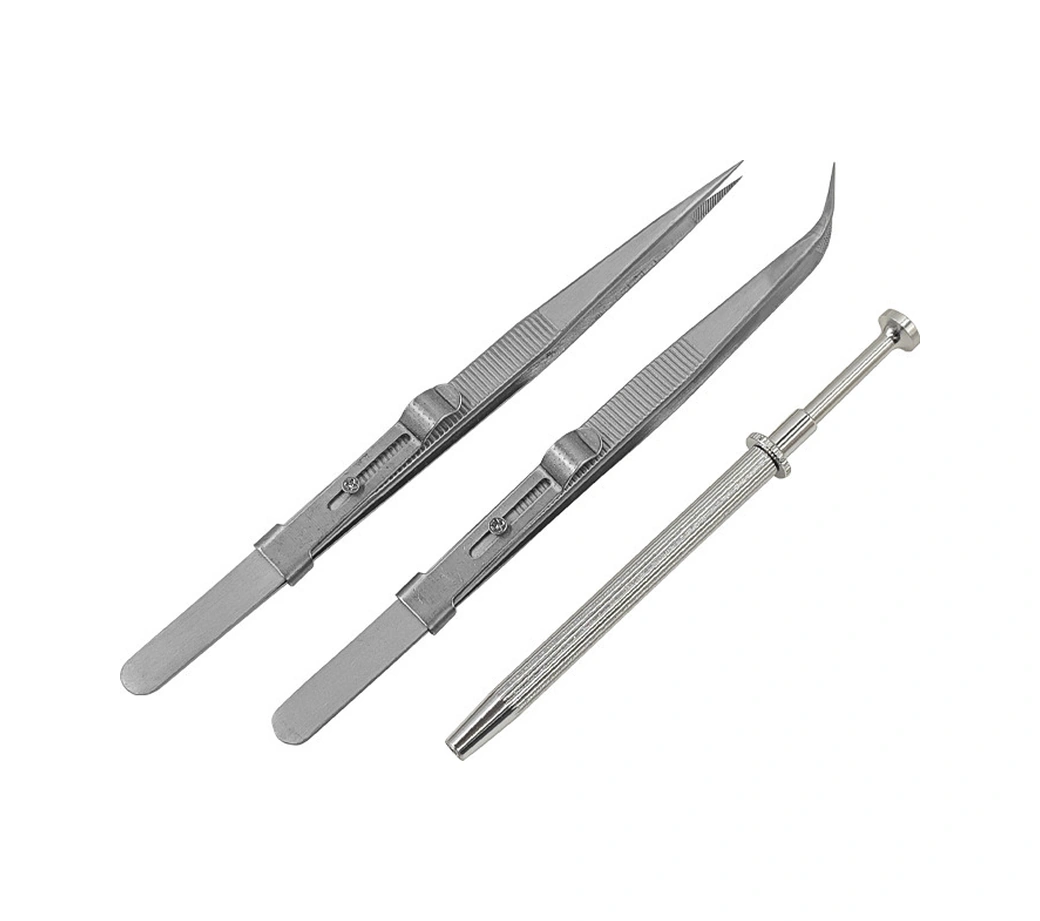 Mufunye Precious Taş Ve Mücevherler İçin Çelik Uçlu Düz Ve Eğik Çentikli Çok Amaçlı Taş Tutucu Takım A Modeli