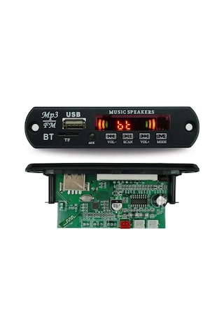 Usb bluetooth Fm 12V ( 2 Hoparlör bağlanabilen ) mp3 dekoder