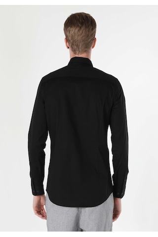 Colin's Colins Süper Slim Fit Shirt Neck Düz Erkek Siyah Uzun Kol Gömlek Cl1041350 Q1.v1 Blk Siyah